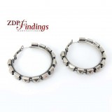 Large 40mm Antique Silver Plated Gipsy Earrings