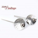 Large 60mm Antique Silver Plated Disc Earrings
