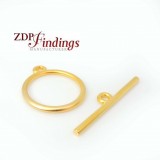 Round 35mm  Matte Gold Plated Toggle Clasp