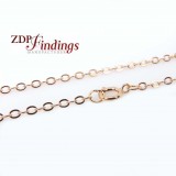 2mm 14k Rose Gold Filled Flat Cable Chain 18"