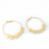 Large 40mm Matte Gold Plated Hearts Gipsy Earrings