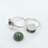 10mm Round Bezel on Ring,  925 Sterling silver. Choose your size