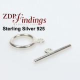 Sterling Silver 925 Round Toggle Clasp 10mm 