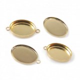 12x10mm Oval Gold Filled Bezel Cup