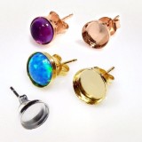 Brass Plated Round Stud Earrings - Choose your size