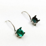 ss29 European Crystals Lever back Earrings - Shiny Silver