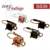 ss39 1028, 1088 European Crystals Lever back Earrings