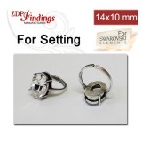 14x10mm Oval Ring Base Shiny Silver