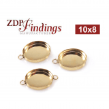 10x8mm Oval Gold Filled Bezel Cup 