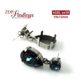 18x13mm 4320 European Crystals Post Earrings