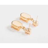 18x13mm Gold plated European Post Earrings