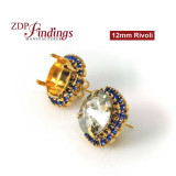 12mm 1122 European Crystals Post Rhinestone Earrings