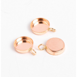 Round Rose Gold Filled Bezel Cup Connector