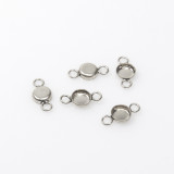 4mm Round 925 Sterling silver Bezel Cup Connector
