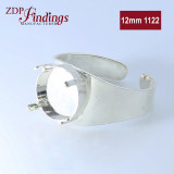 12mm Round Adjustable Ring Bezel Setting Suitable European 1122 Crystal 