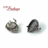 Pear Adjustable Rhinestone Ring Setting Fit European 4327 Crystal, Choose your Finish