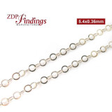 Sterling Silver 925 Round Flat Hammered Links Rolo chain 