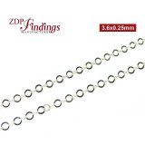 Sterling Silver 925 Round Flat Links Rolo Chain