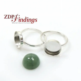 Round Bezel cup Silver Plated Ring, Choose your Ring Size