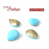 CRAZY SALE 18x13mm Pear Turquoise Suitable for European Crystals 4320 settings