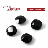 CRAZY SALE Square Cushion 12mm Jet Black Suitable for European Crystals 4470 settings